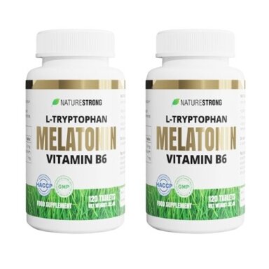 2x Naturestrong L-Tryptophan, Melatonin, Vitamin B6 Complex 120 tabs 2x Naturestrong L-Tryptophan, Melatonin, Vitamin B6 Complex 120 tabs