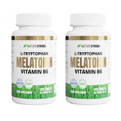 2x Naturestrong L-Tryptophan, Melatonin, Vitamin B6 Complex 120 tabs