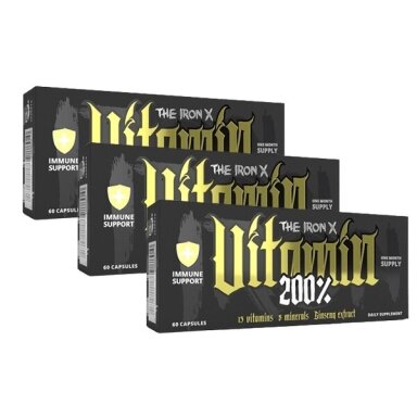 3x The IRON X VITAMIN 200% 60 caps | Vitaminai 3x The IRON X VITAMIN 200% 60 caps | Vitaminai