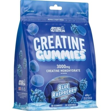 Applied Nutrition Creatine Gummies 400 g, 80 guminukų – Mėlynųjų aviečių skonio Applied Nutrition Creatine Gummies 400 g, 80 guminukų – Mėlynųjų aviečių skonio