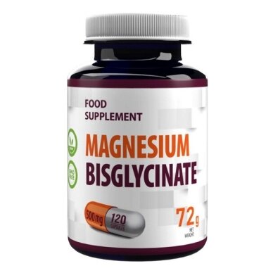 Magnesium Bisglycinate 2000mg Dienos Porcijoje 120 kaps