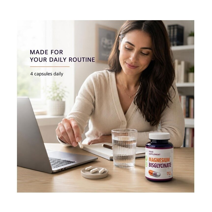 Magnesium Bisglycinate 2000mg Dienos Porcijoje 120 kaps 1 Magnesium Bisglycinate 2000mg Dienos Porcijoje 120 kaps 1
