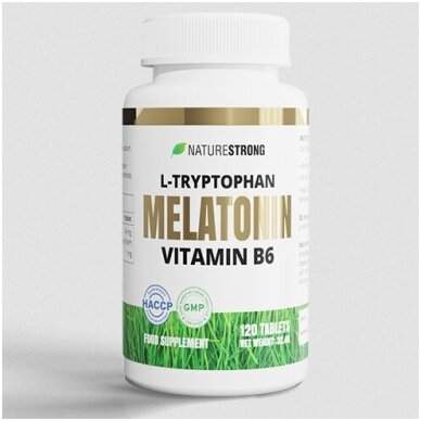 Naturestrong L-Tryptophan, Melatonin, Vitamin B6 Complex 120 tabs