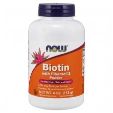 Now Foods Biotin with Fibersol 2 Powder 113g (113 porcijų)