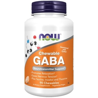 NOW Foods Gaba Chewable with Taurine, Inositol and L-Theanine – 90 chewables NOW Foods Gaba Chewable with Taurine, Inositol and L-Theanine – 90 chewables