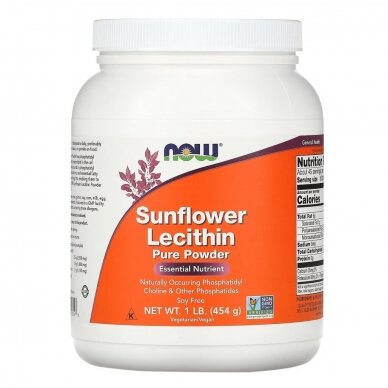 NOW Foods Sunflower Lecithin Pure Powder 454g