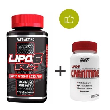 Nutrex Lipo6 Rx 60 liquid caps + Lipo6 Carnitine 60 liquid caps