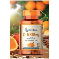 Puritan’s Pride Vitamin C-1000 mg with Bioflavonoids & Rose Hips, 100 Coated Caplets