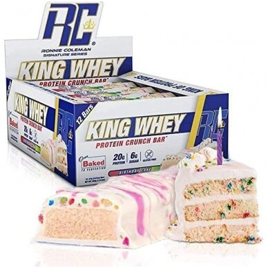 Ronnie Coleman King Whey Protein Crunch 12 Bars (Birthday Cake)