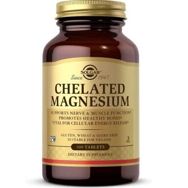 Solgar Chelated Magnesium, 100 Tablets