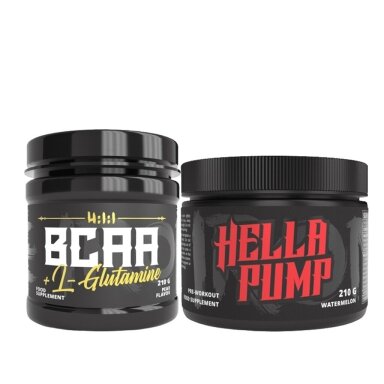 The Iron X BCAA + L-Glutamine + Hella Pump 210g The Iron X BCAA + L-Glutamine + Hella Pump 210g