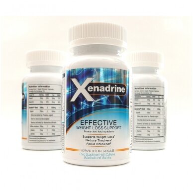 XENADRINE EFFECTIVE 60 Capsules Caffeine Botanicals Vitamins 3